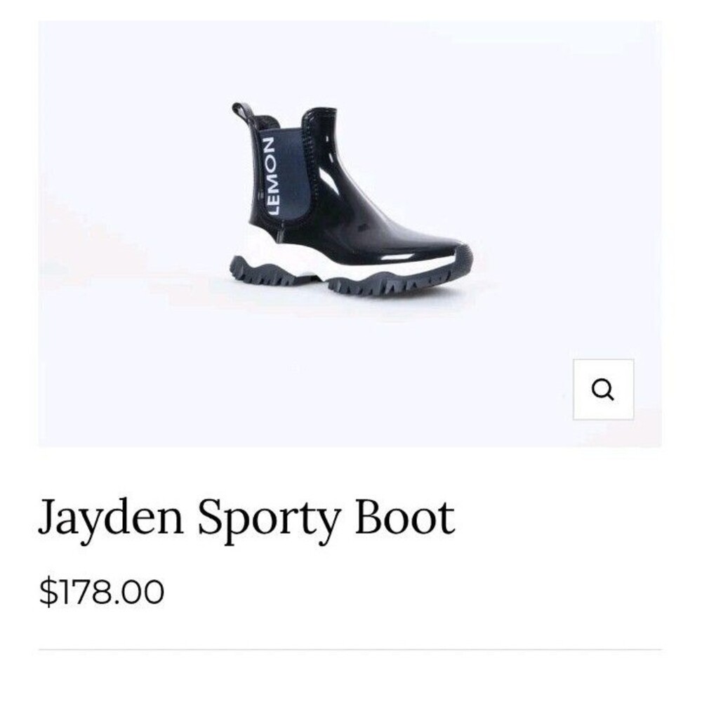 Lemon Jelly Chelsea Rain Boot Black/White SIZE 38 Wellies Waterproof - Picture 9 of 10